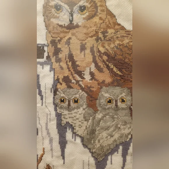 Vintage cross-stitch owls - Picture 2 of 3